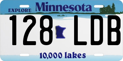 MN license plate 128LDB