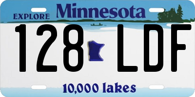 MN license plate 128LDF