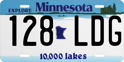 MN license plate 128LDG
