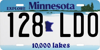 MN license plate 128LDO