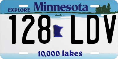 MN license plate 128LDV