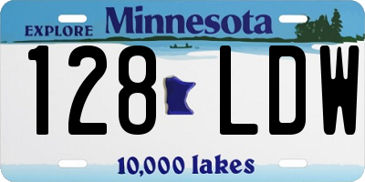 MN license plate 128LDW
