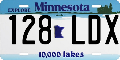 MN license plate 128LDX