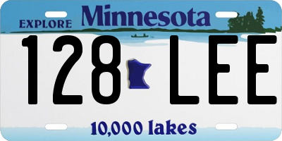 MN license plate 128LEE