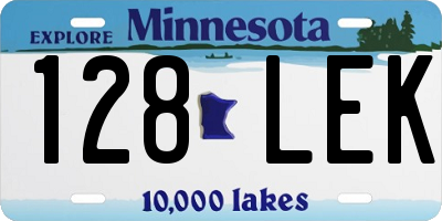 MN license plate 128LEK