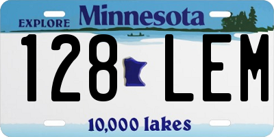 MN license plate 128LEM