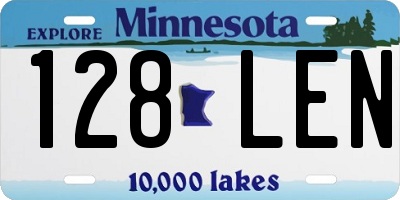 MN license plate 128LEN