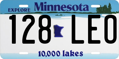 MN license plate 128LEO