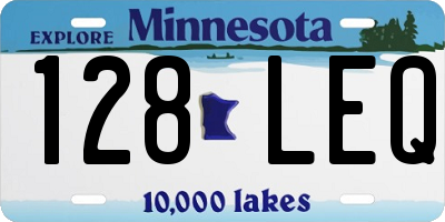 MN license plate 128LEQ