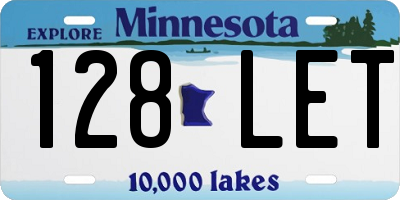 MN license plate 128LET