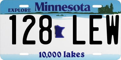 MN license plate 128LEW