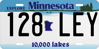 MN license plate 128LEY