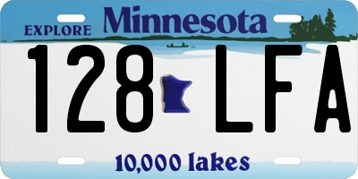 MN license plate 128LFA