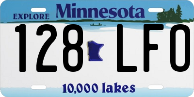 MN license plate 128LFO