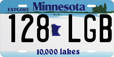 MN license plate 128LGB