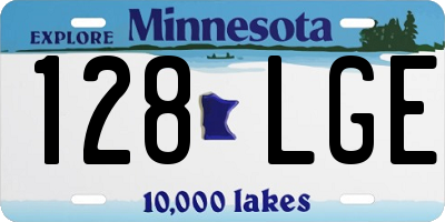 MN license plate 128LGE