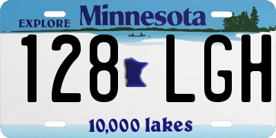 MN license plate 128LGH