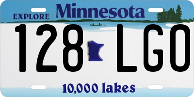 MN license plate 128LGO