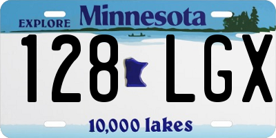 MN license plate 128LGX