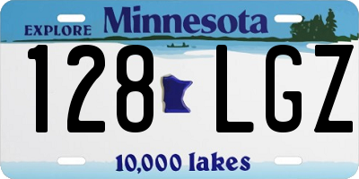 MN license plate 128LGZ