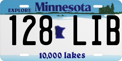 MN license plate 128LIB