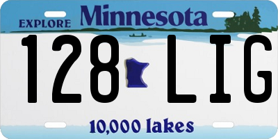 MN license plate 128LIG