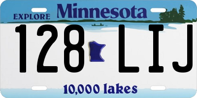 MN license plate 128LIJ