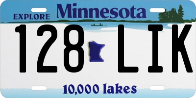 MN license plate 128LIK