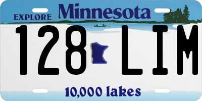 MN license plate 128LIM