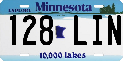 MN license plate 128LIN