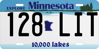 MN license plate 128LIT
