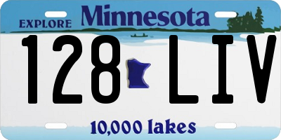 MN license plate 128LIV