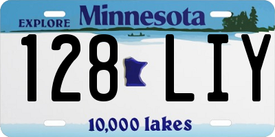 MN license plate 128LIY