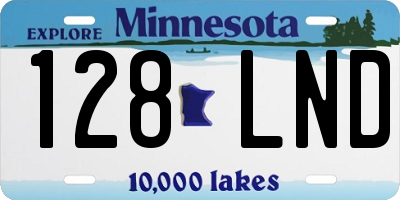MN license plate 128LND