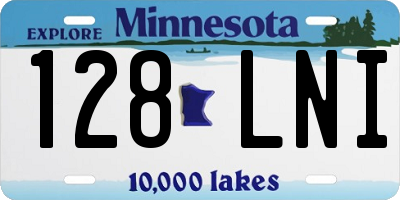 MN license plate 128LNI
