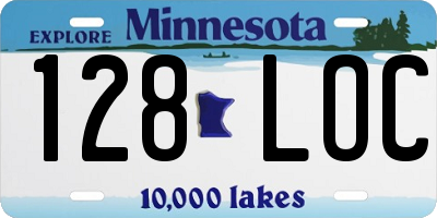 MN license plate 128LOC