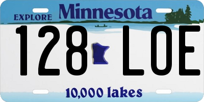 MN license plate 128LOE