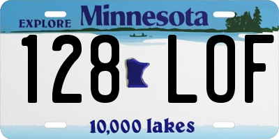 MN license plate 128LOF