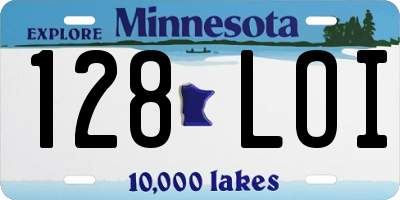 MN license plate 128LOI