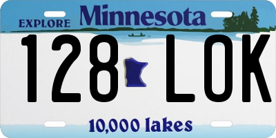 MN license plate 128LOK