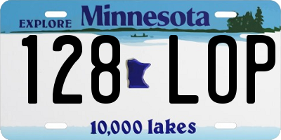 MN license plate 128LOP