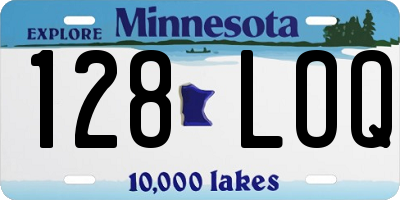 MN license plate 128LOQ
