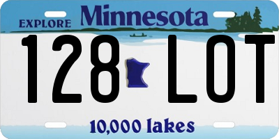 MN license plate 128LOT