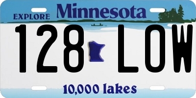 MN license plate 128LOW