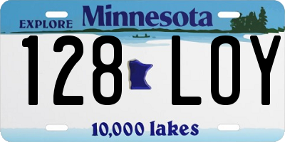 MN license plate 128LOY
