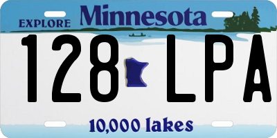 MN license plate 128LPA