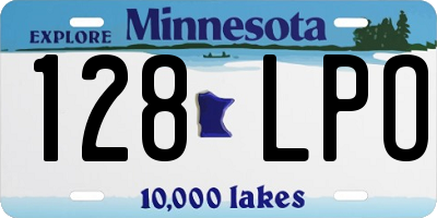 MN license plate 128LPO