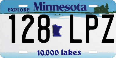 MN license plate 128LPZ