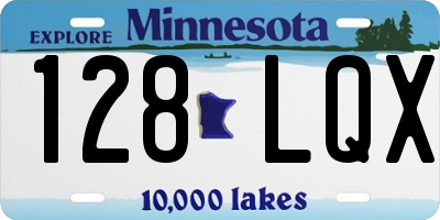 MN license plate 128LQX