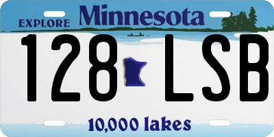 MN license plate 128LSB